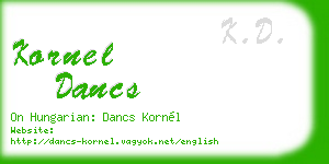 kornel dancs business card